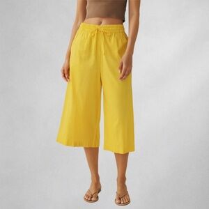 Zac & Rachel Women’s Yellow Wide Leg Linen Blend Pants XL Lightweight